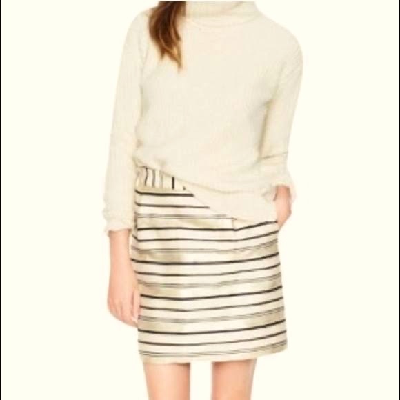 J crew metallic stripe skirt, size 6 - Picture 1 of 5